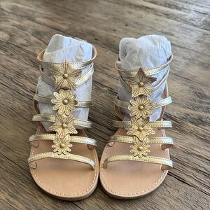 Seychelles Gold Floral Strappy Sandals